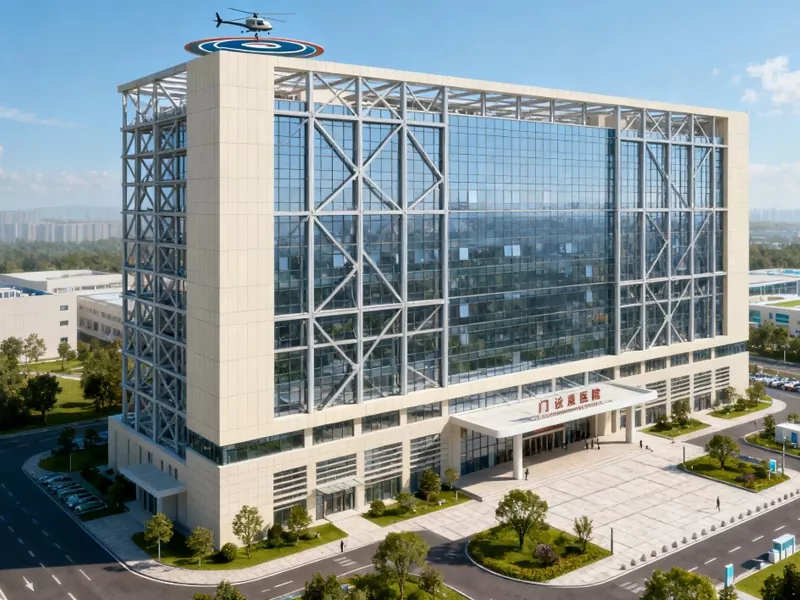 მაღალსართულიანი ასაწყობი ლითონის საავადმყოფოს შენობა